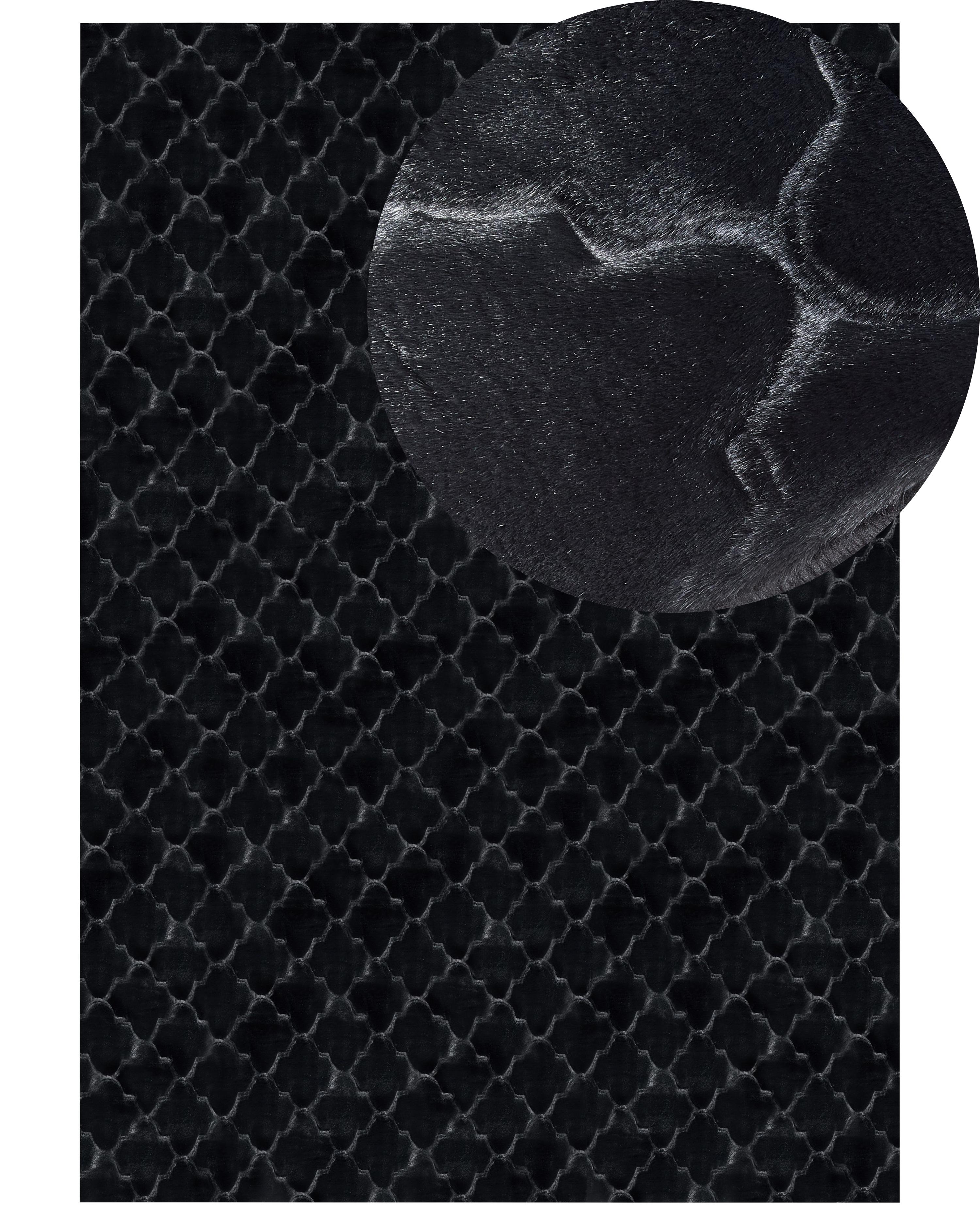 Faux Fur Rug GHARO Black 160 x 230 cm