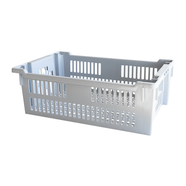 Caisse ajourée empilable emboîtable 600 x 400 x 200 mm - 30 L - gris