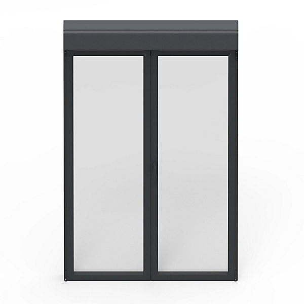 Fenêtre alu 2 vantaux oscillo-battant   volet roulant électrique GoodHome gris - l.100 x h.115 cm