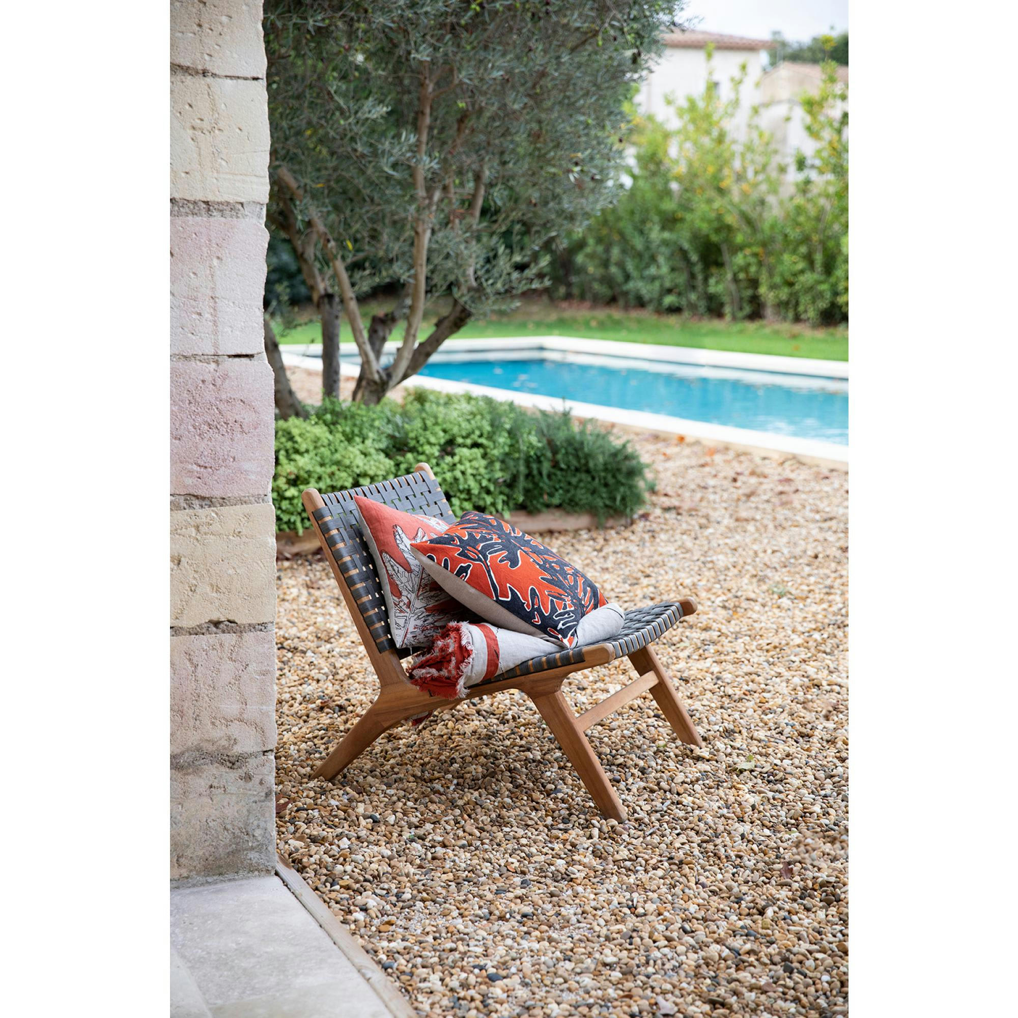 COCO BRODE - Coussin Coco brodé en coton rooibos 45 x 45