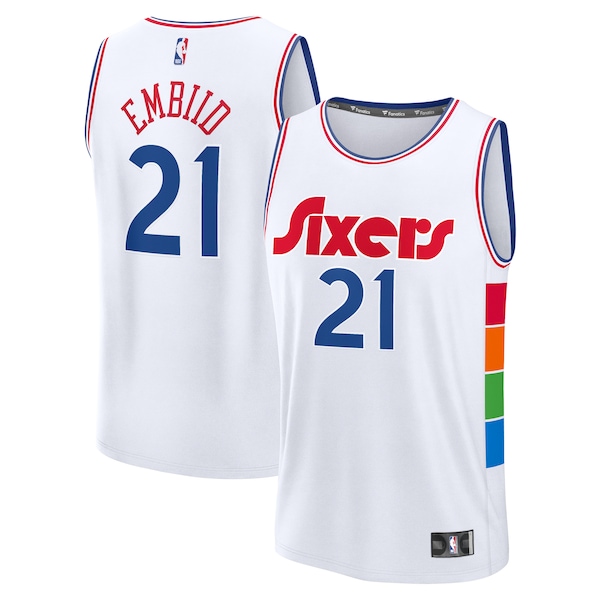Joel Embiid Philadelphia 76ers  2024/25 Fast Break Player Jersey - City Edition - White