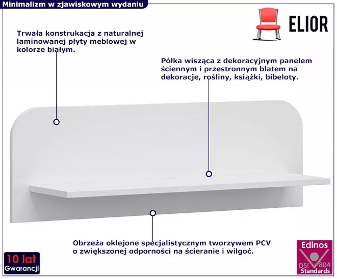 Nowoczesna półka ścienna 90 cm - Sarero