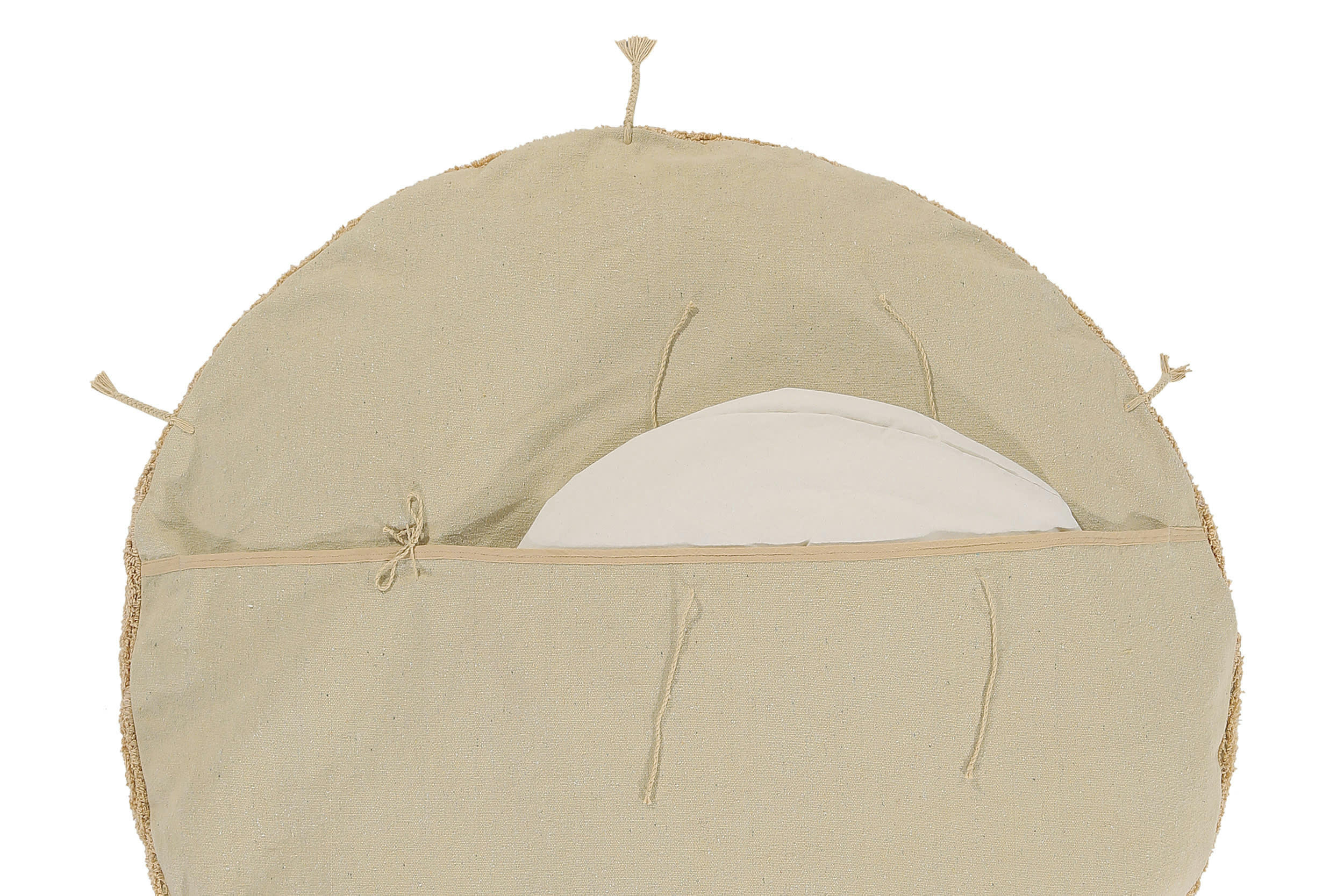 RE EDITION - Pouf de couchage en coton jaune ø120