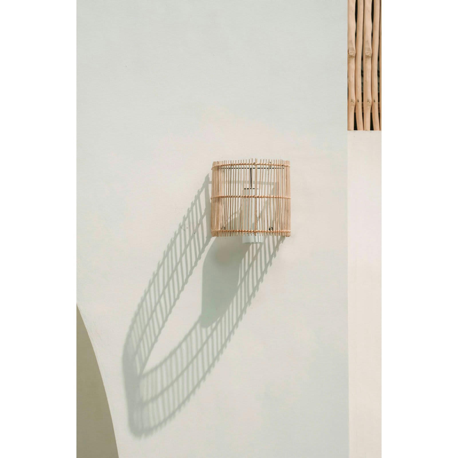 BALI BAZAR - Applique Rotin Bois clair 20x20x25 cm