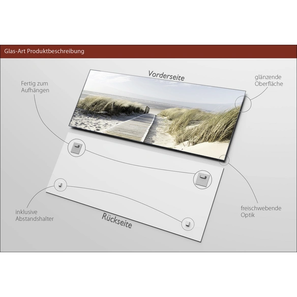 Glasbild »Seeblick III«, mehrfarbig, Digitaldruck