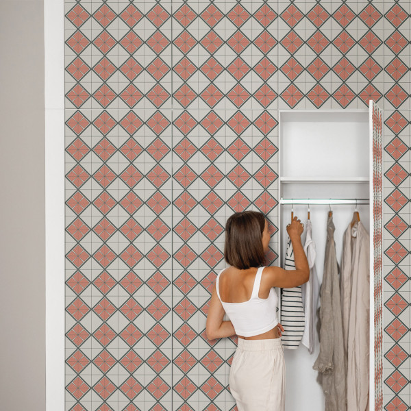 Okleina na meble Pomarańczowa geometria 50x100 Folia samoprzylepna