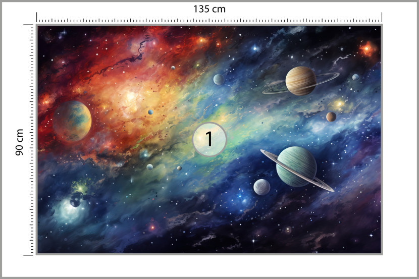 Fototapeta Dla Dzieci Akwarelowy Kosmos 135x90cm