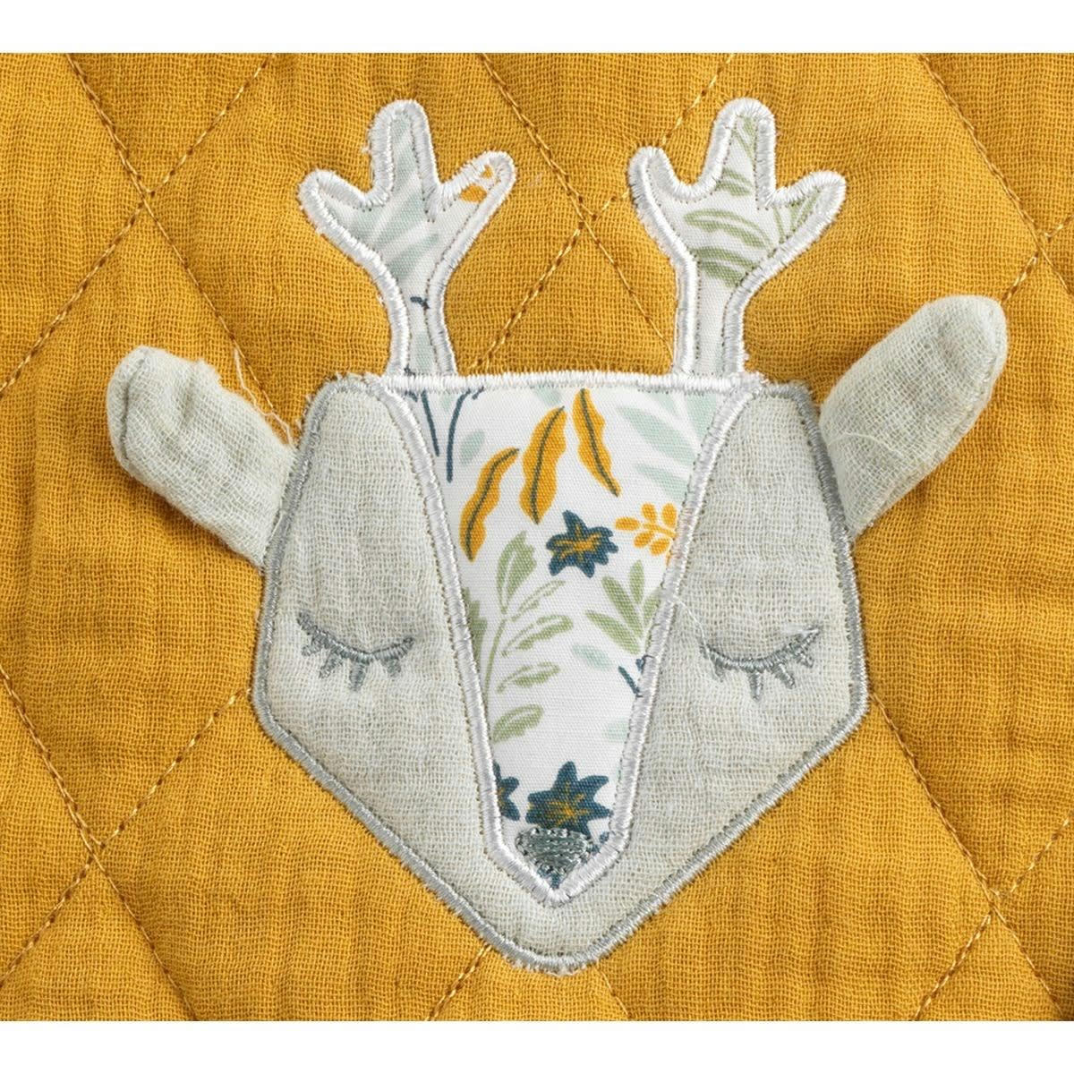 PROMENONS NOUS - Protège carnet santé en coton jaune moutarde