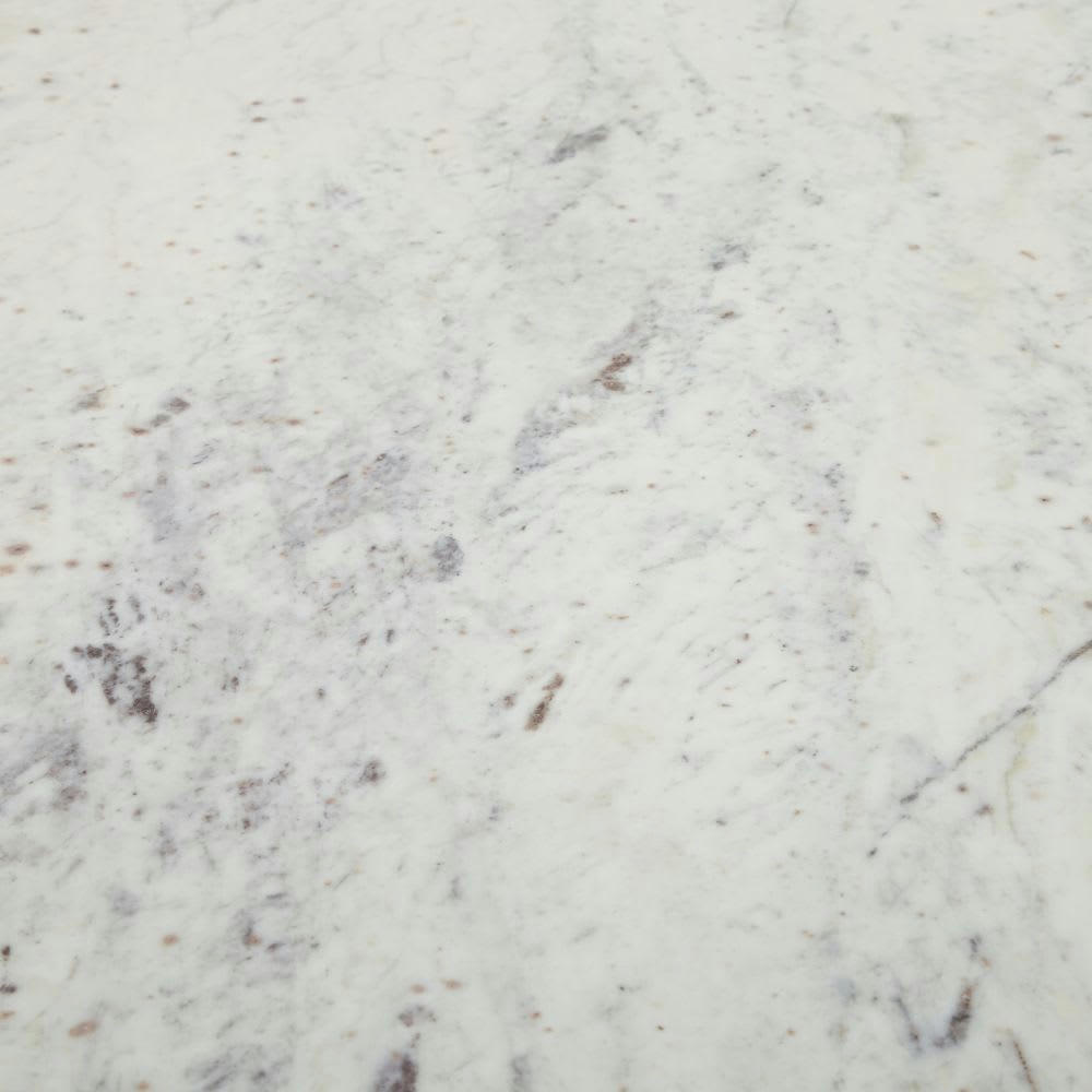 Manisa - Table à manger 4/6 personnes en marbre reconstitué et métal L200