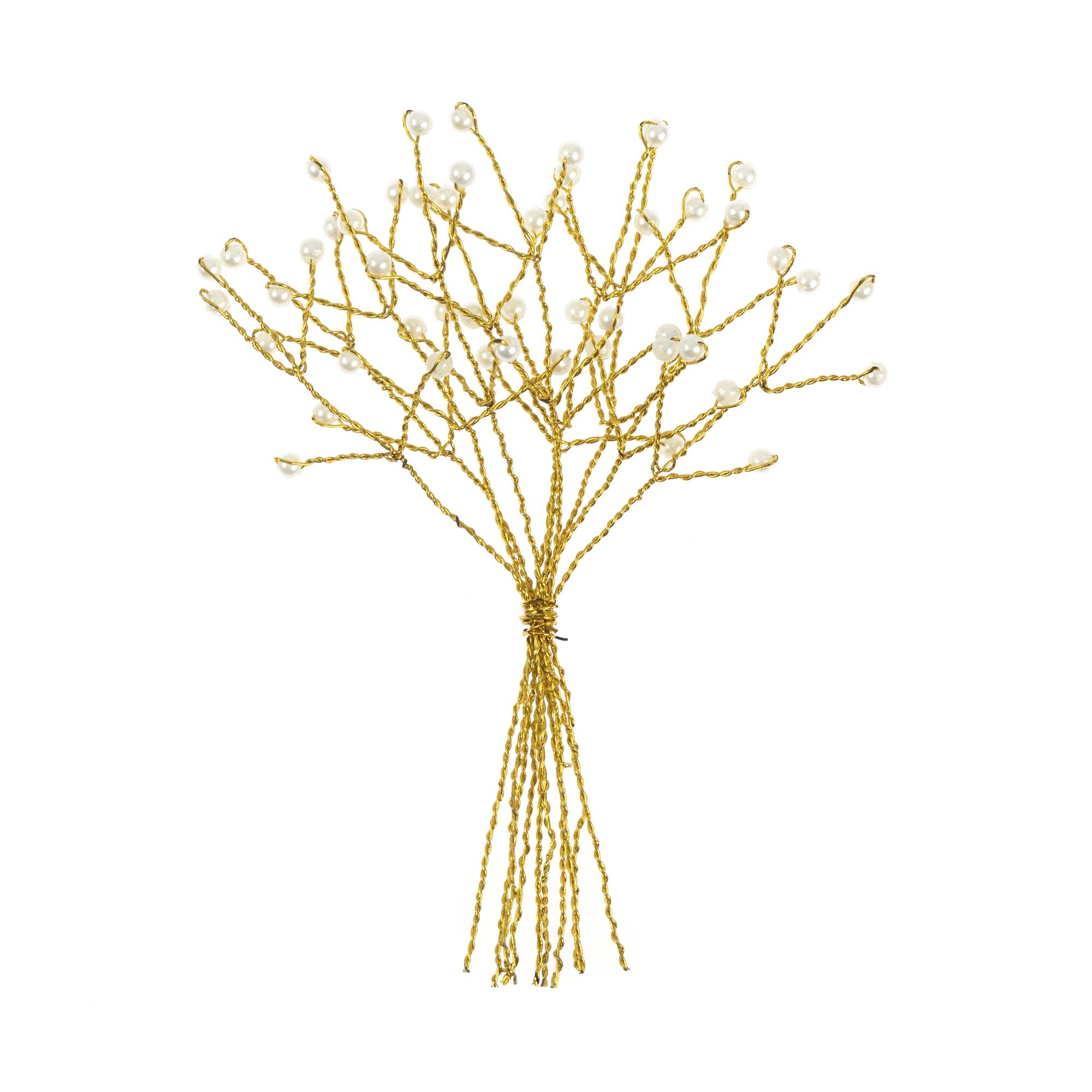 Gold Pearl Branch Wired Embellishments 10 Pack