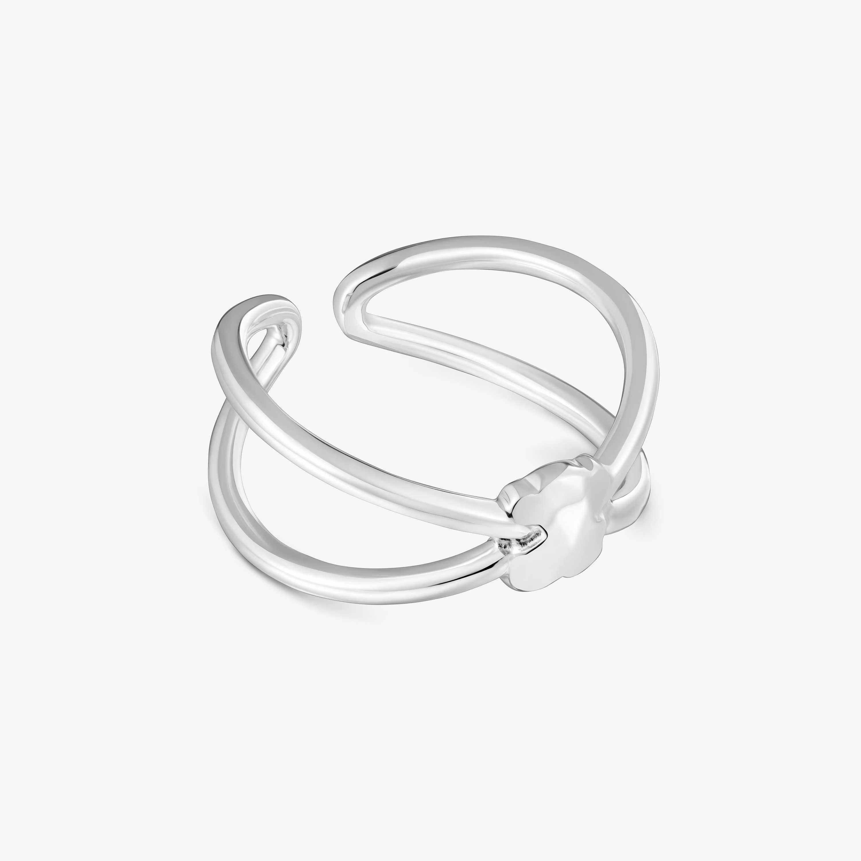 Anillo abierto oso de plata Icon Metal