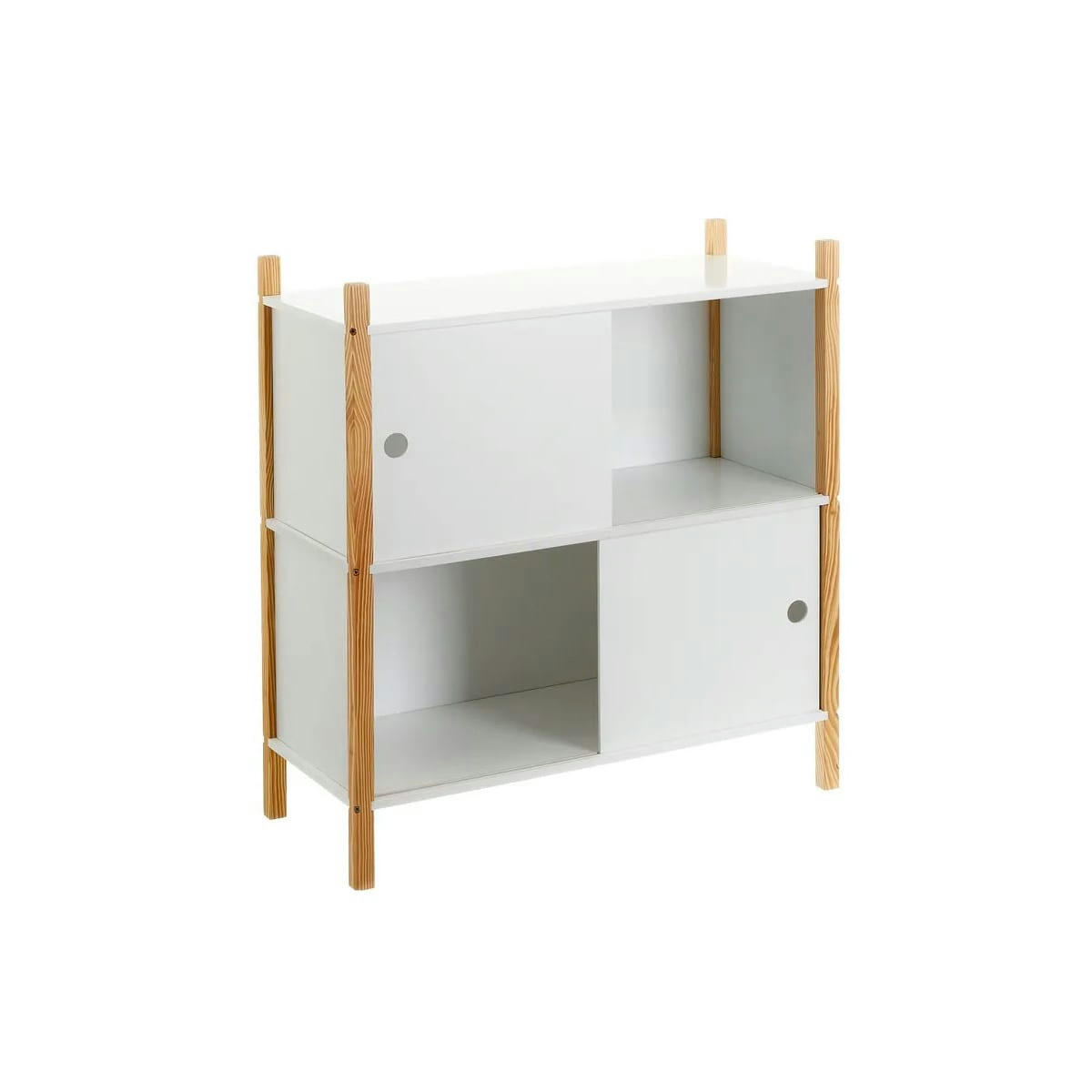 - Étagère bibliothèque chambre enfant 2 étages blanc et bois 70x30x77cm