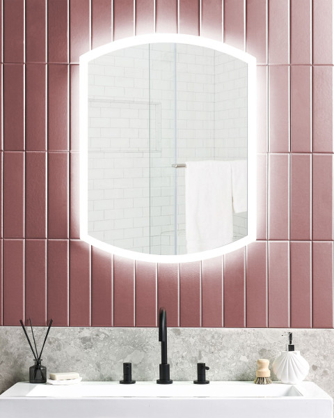 Lustro wiszące ścienne LED owalne ø 78 cm