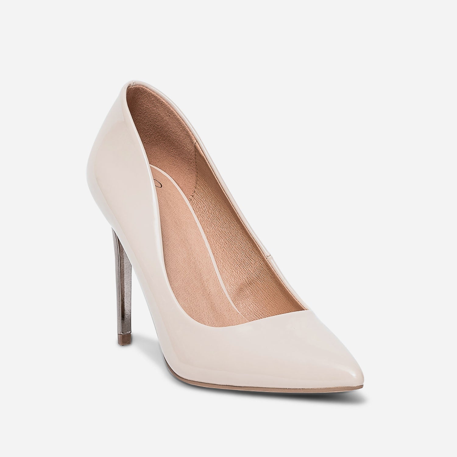 Stiletto TEXTO nude verni à talon miroir