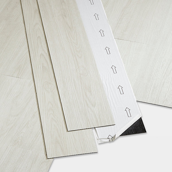 Lame PVC adhésive PopRock Bois blanc 15 x 91 cm GoodHome (vendue au carton)