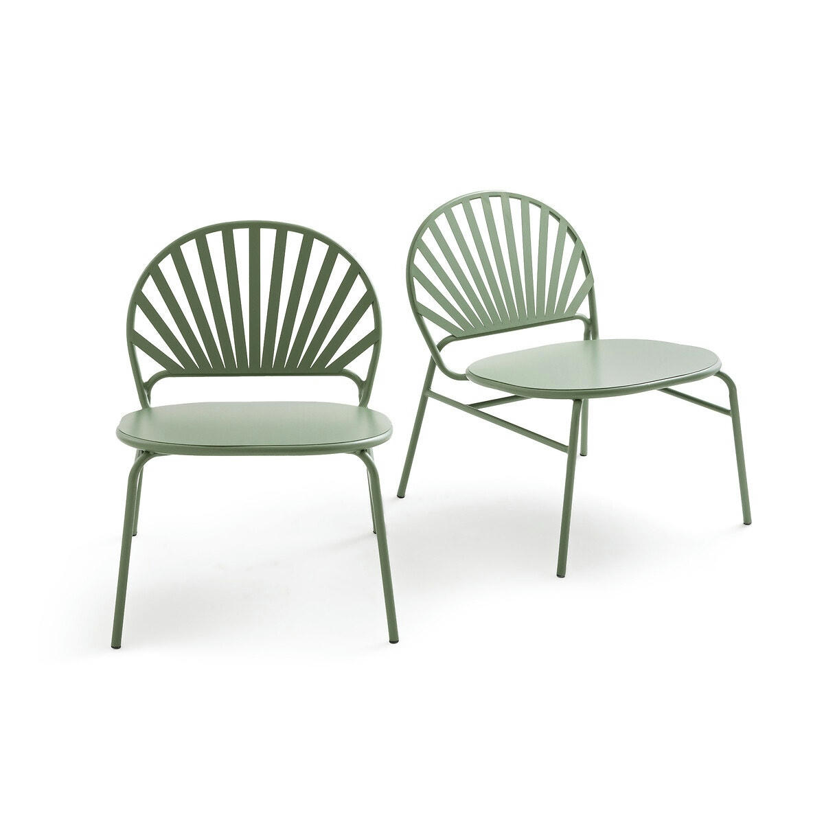 Lot de 2 fauteuils de jardin, métal acier, Solale