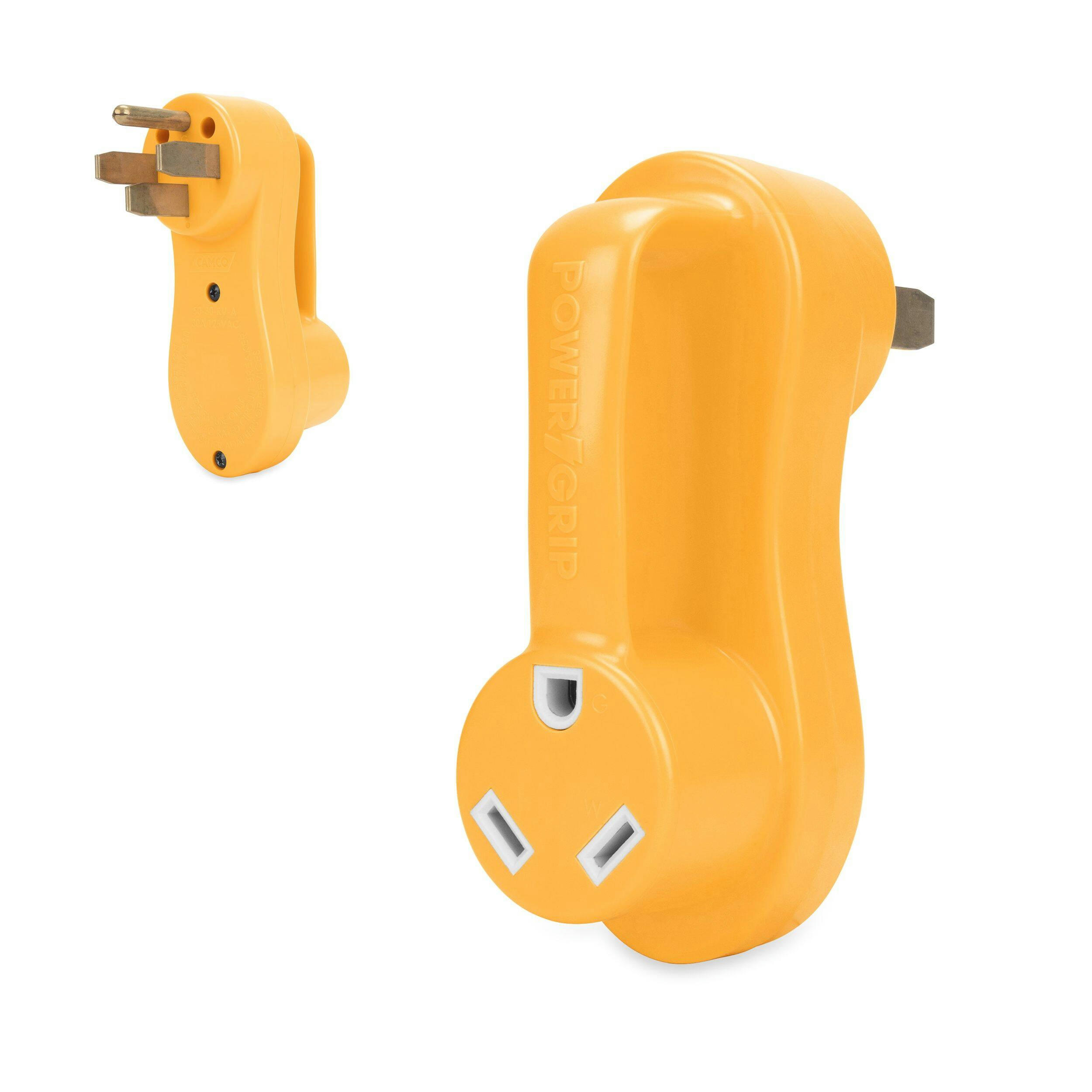 Camco PowerGrip RV Offset Adaptor, 50AM/30AF