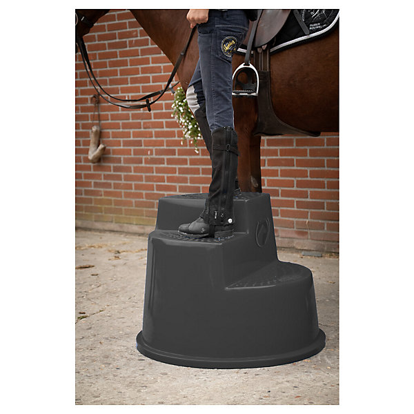 Montoir 3 marches en noir hauteur 55 cm poids 7,5 Kg