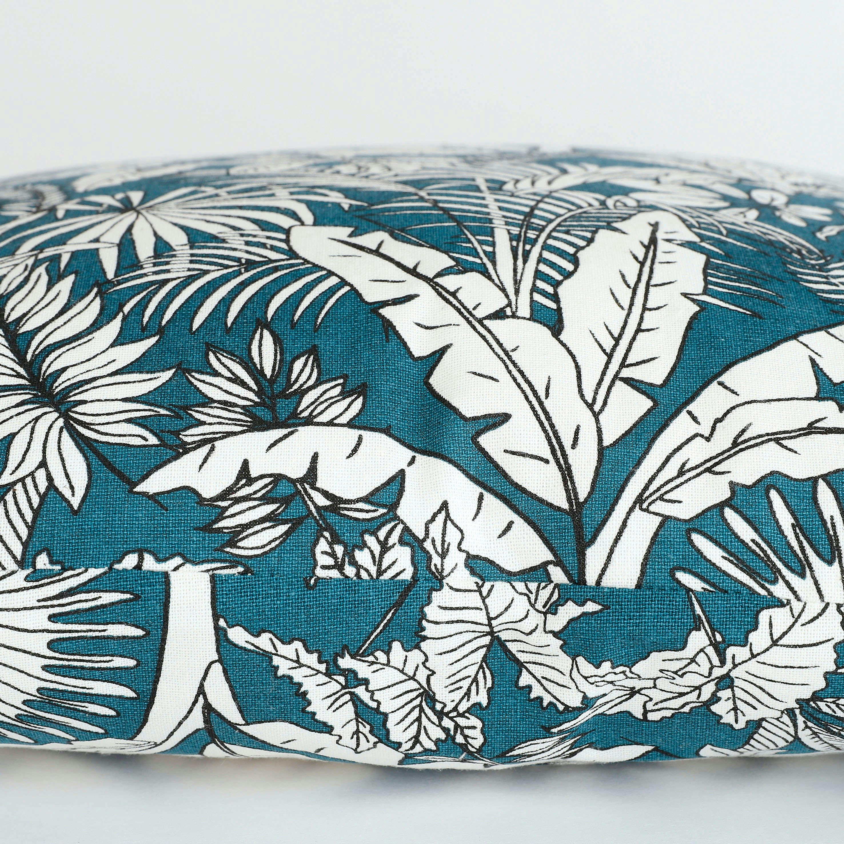 LAKIA - Coussin en coton bleu foncé 45x45