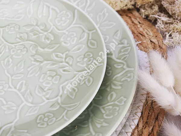 Komplet talerzy na 6 osób (18 el) Lubiana - Hanami Pistacjowa Zieleń