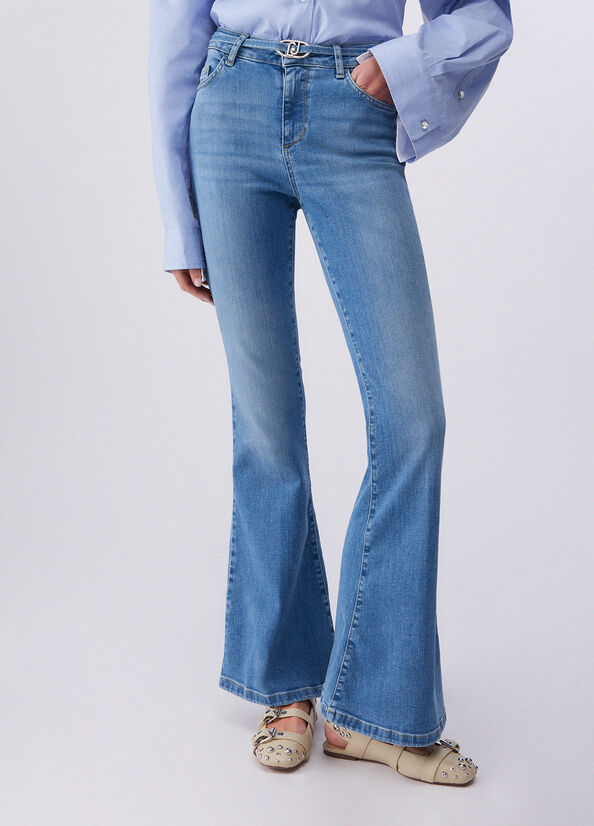 Jeans bootcut a vita alta