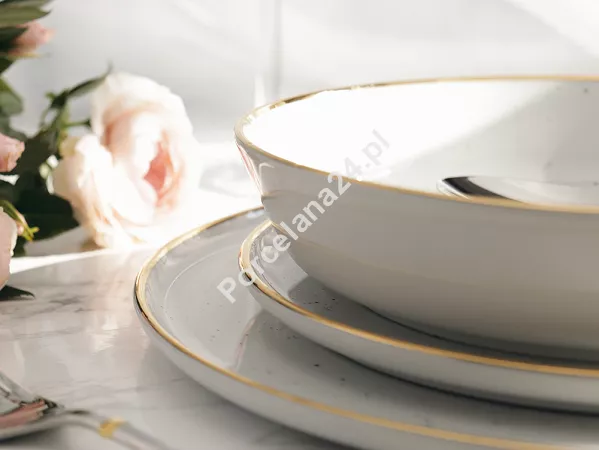 Serwis obiadowo - herbaciany na 6 osób (24 el.) Lubiana - Ankara Gold 1608D Natrysk