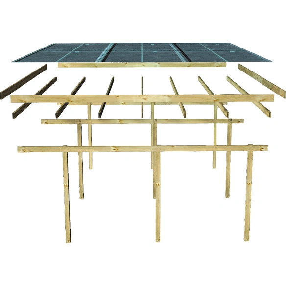 Einzelcarport »Eco 2 Variante C«, Außenmaß BxT: 268 x 576 cm, natur