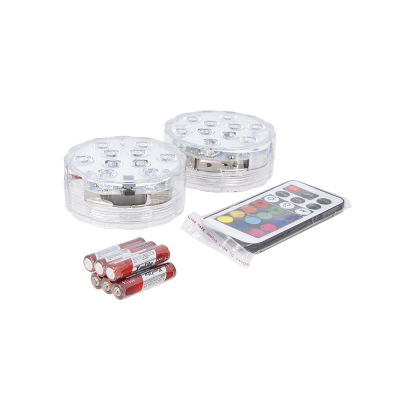 Lampe flottante LED avec télécommande Ø 7 x 2,8 cm 2 pièces XANLITE