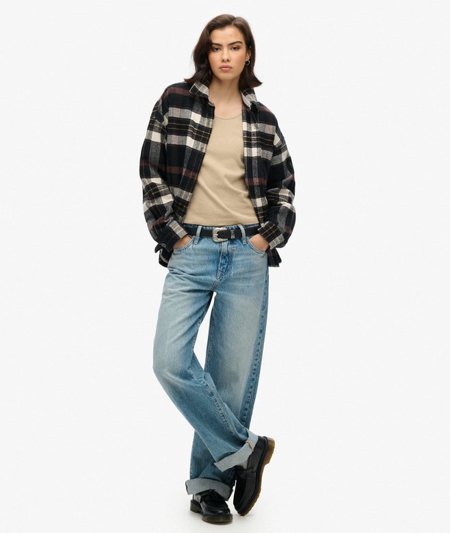 Fine Rib Scoop Neck Long Sleeve Top