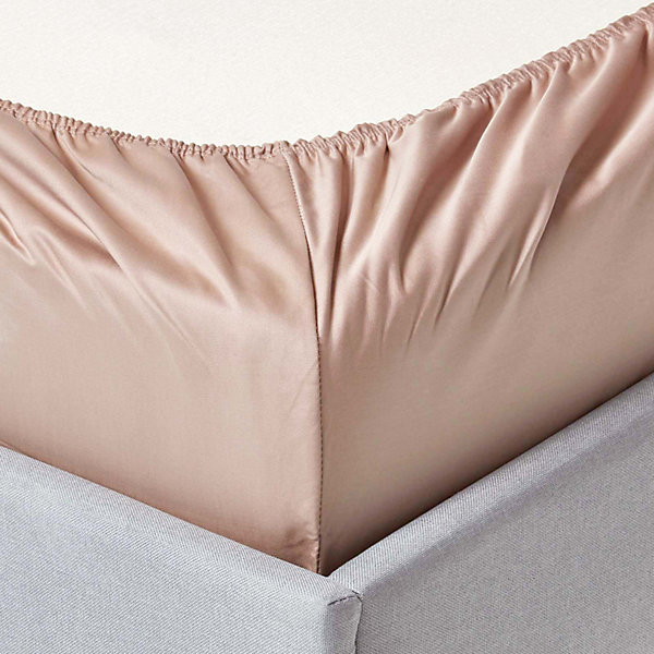 Drap-housse uni grand bonnet 100 % coton égyptien 1000 fils beige taupe 180 x 200 cm - HOMESCAPES