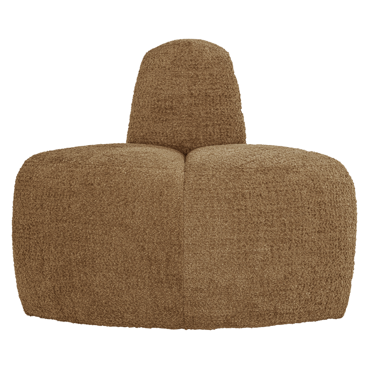 WOOOD eetbank hoek rond rugleuning Mojo - Wollig - Honinggeel - 83x100x74
