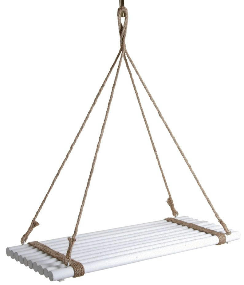 - Plateau suspendu en bois teinté blanc