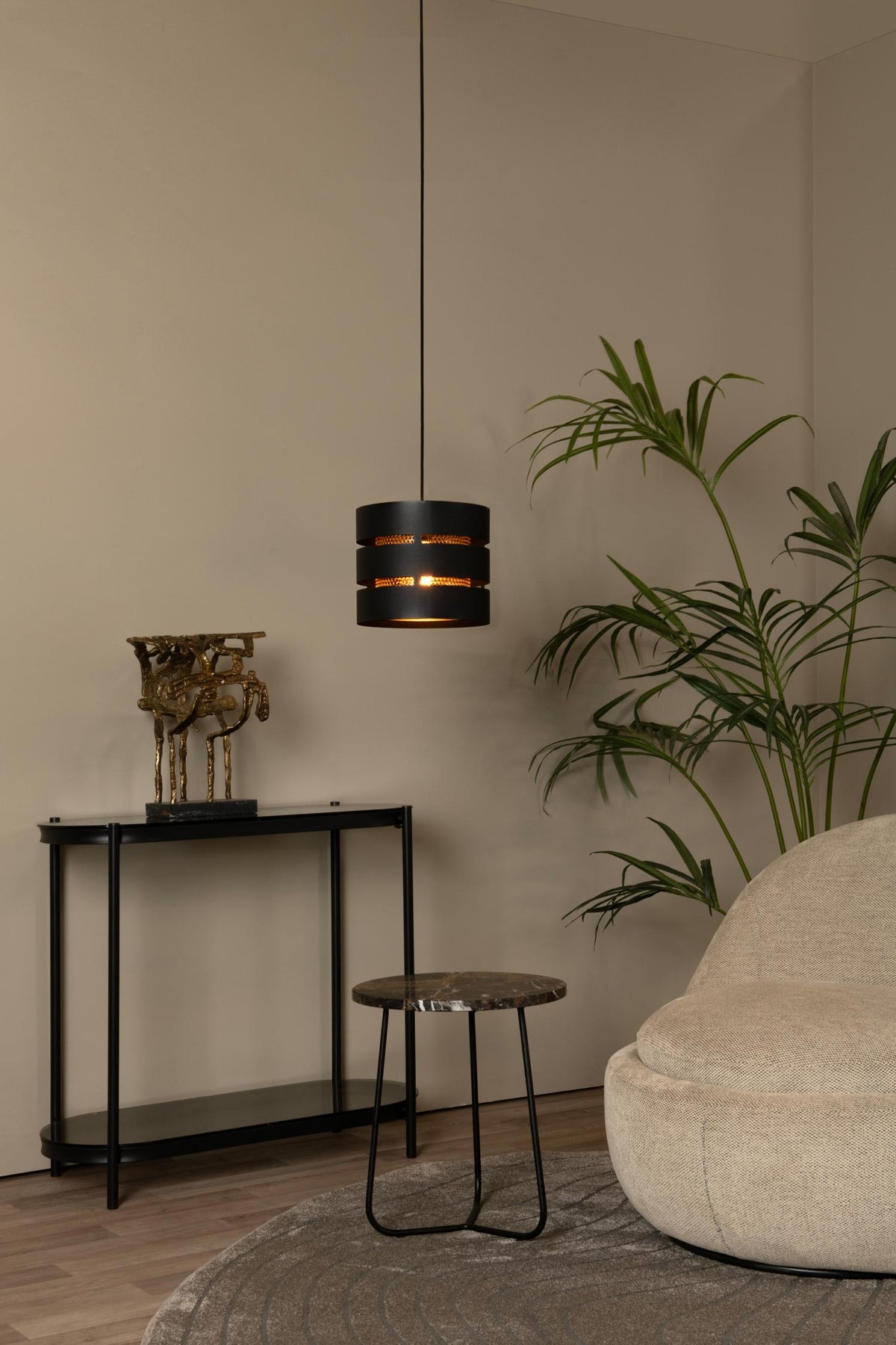 Lucide hanglamp ROSAS - 1xE27 - Zwart