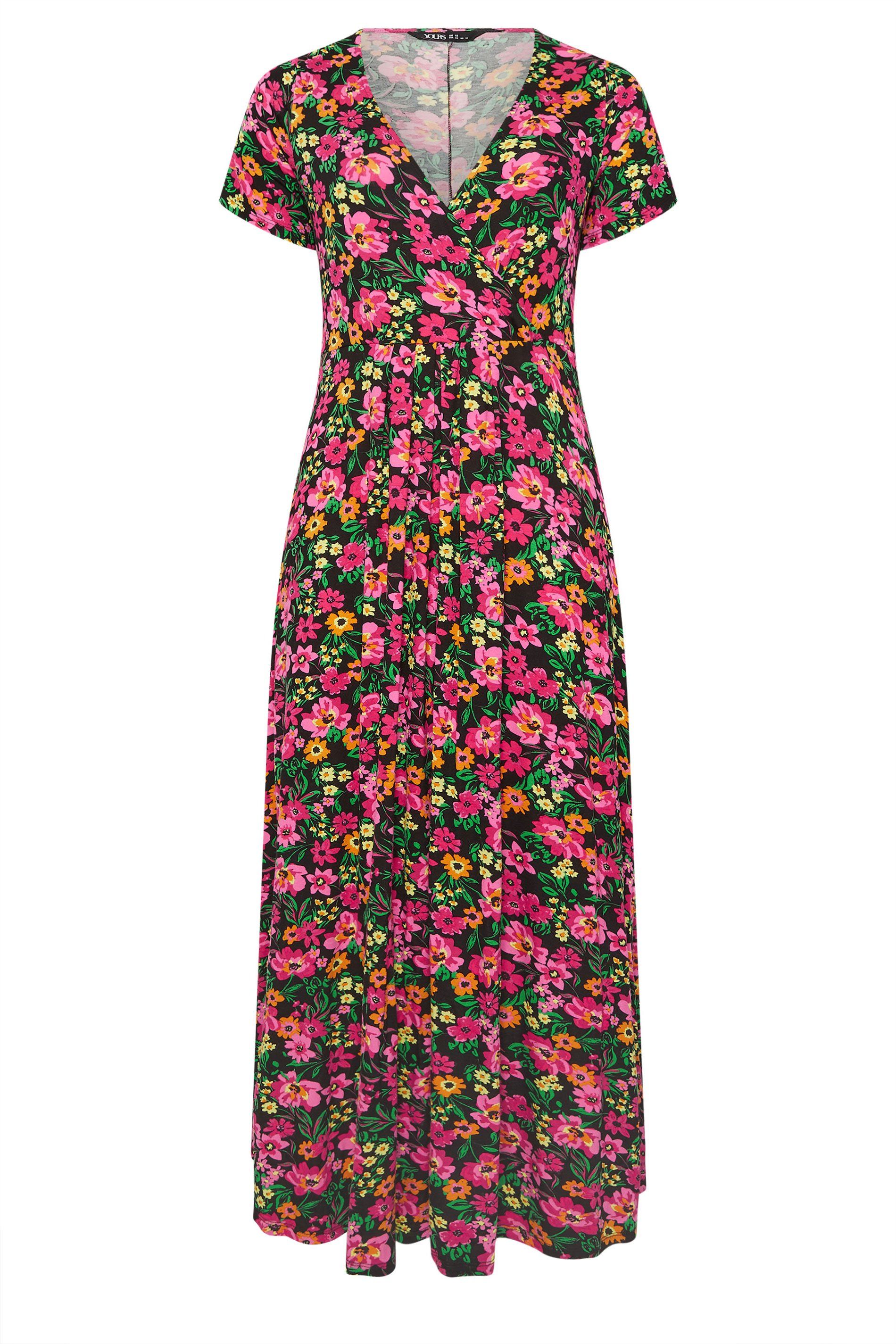 Yours Floral Print Wrap Maxi Dress