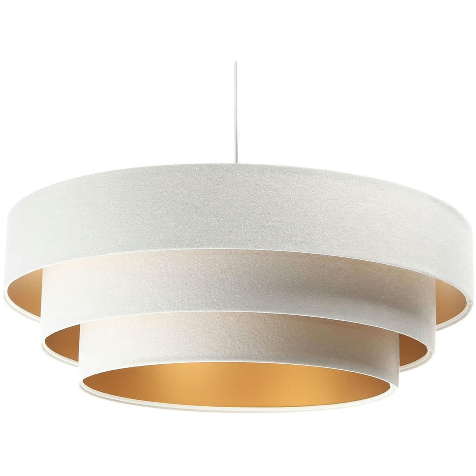 TRINITI - Suspension Tissu Blanc 60x60x25 cm