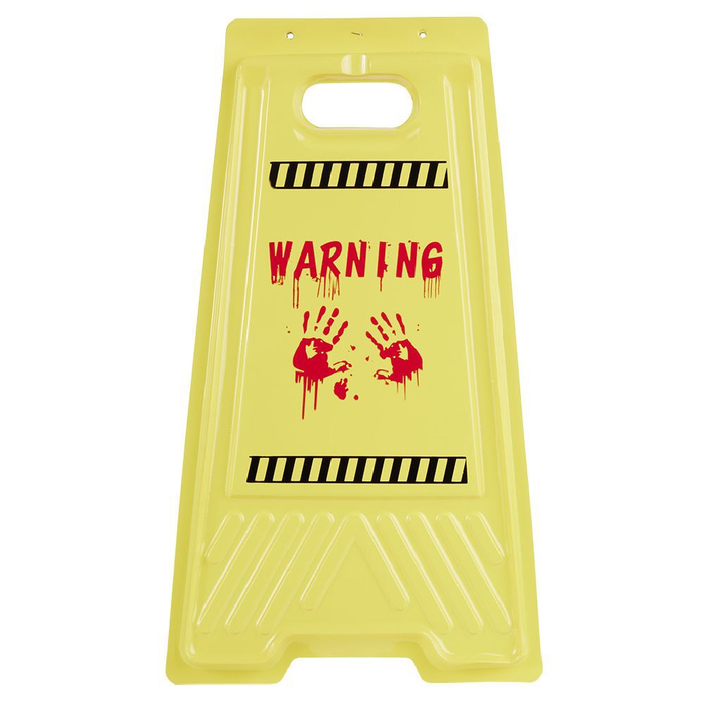 Pancarte de sol alerte zombie rouge et jaune H53cm
