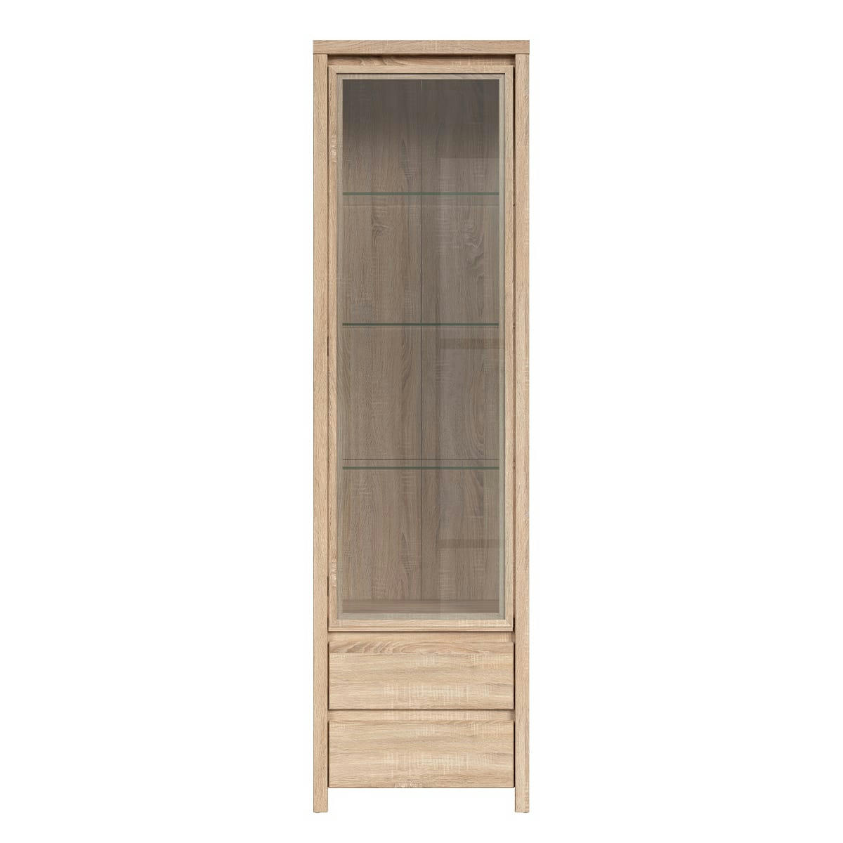 - Vitrine 1 porte 2 tiroirs naturelle