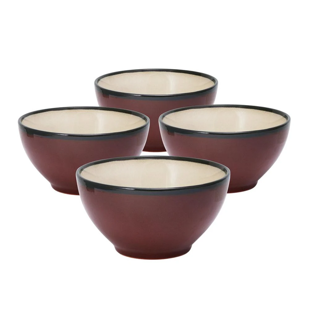 Gourmet Basics Belmont Set of 4 Red Soup Cereal Bowls