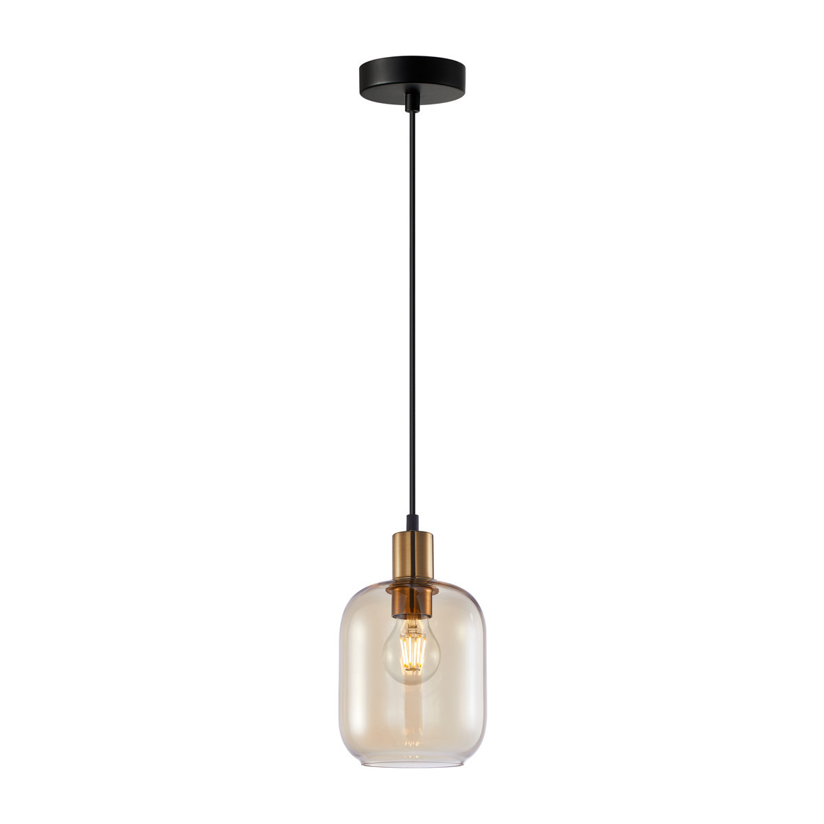 Lampa wisząca złoto-czarna-bursztynowy NORLIS 1xE27x40W Italux