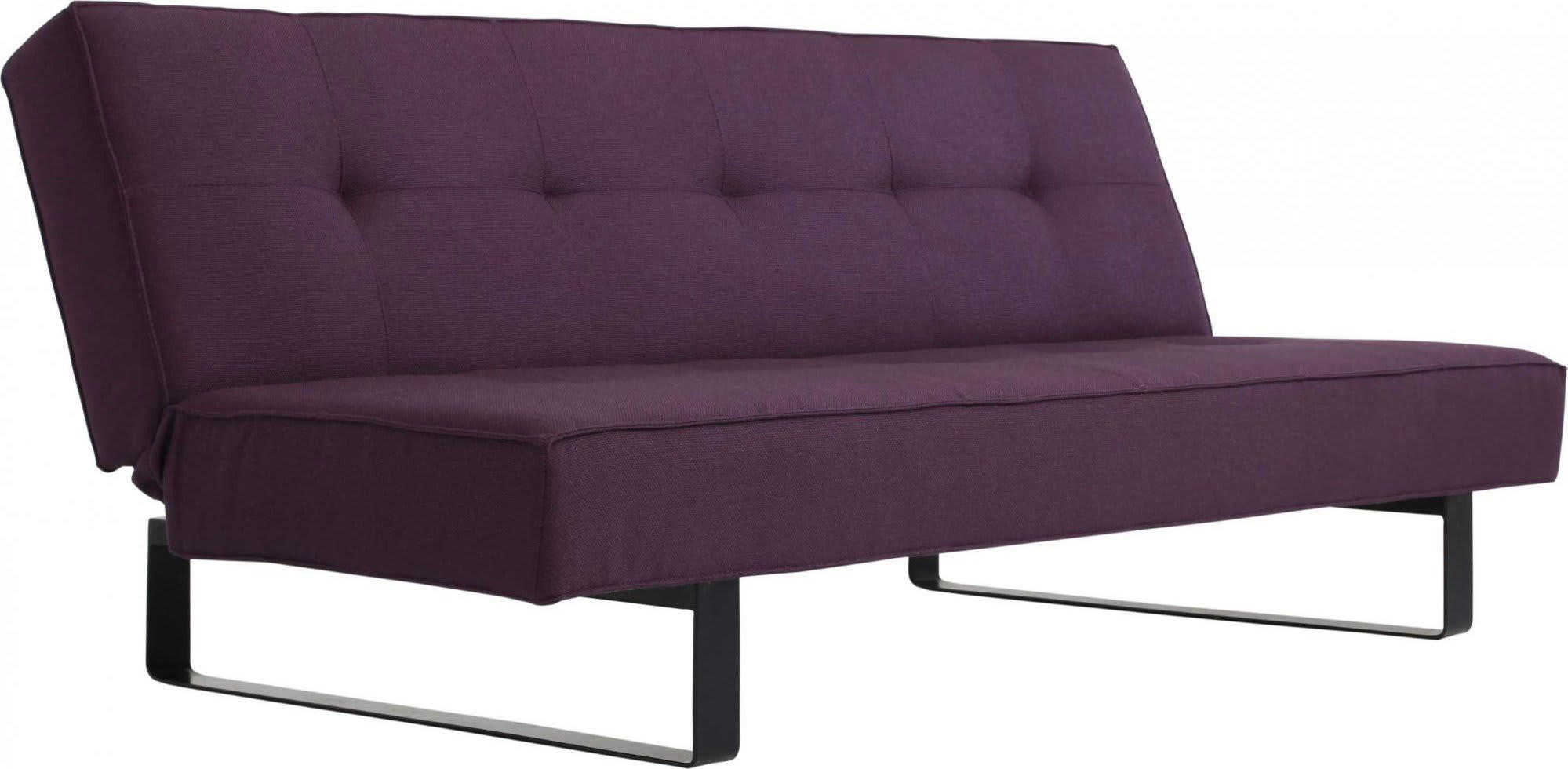SLEEK - Canapé lit Tissu Violet H. assise 35 cm rembourré