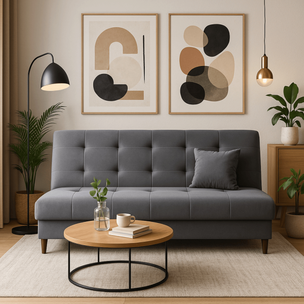 Wersalka Sofa Kanapa Rozkładana z Funkcją Spania Dwuosobowa Szara LIMA