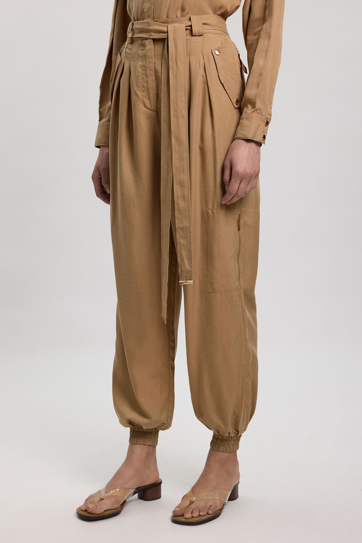 KarenMillen Cupro Utility Twill Woven Trouser