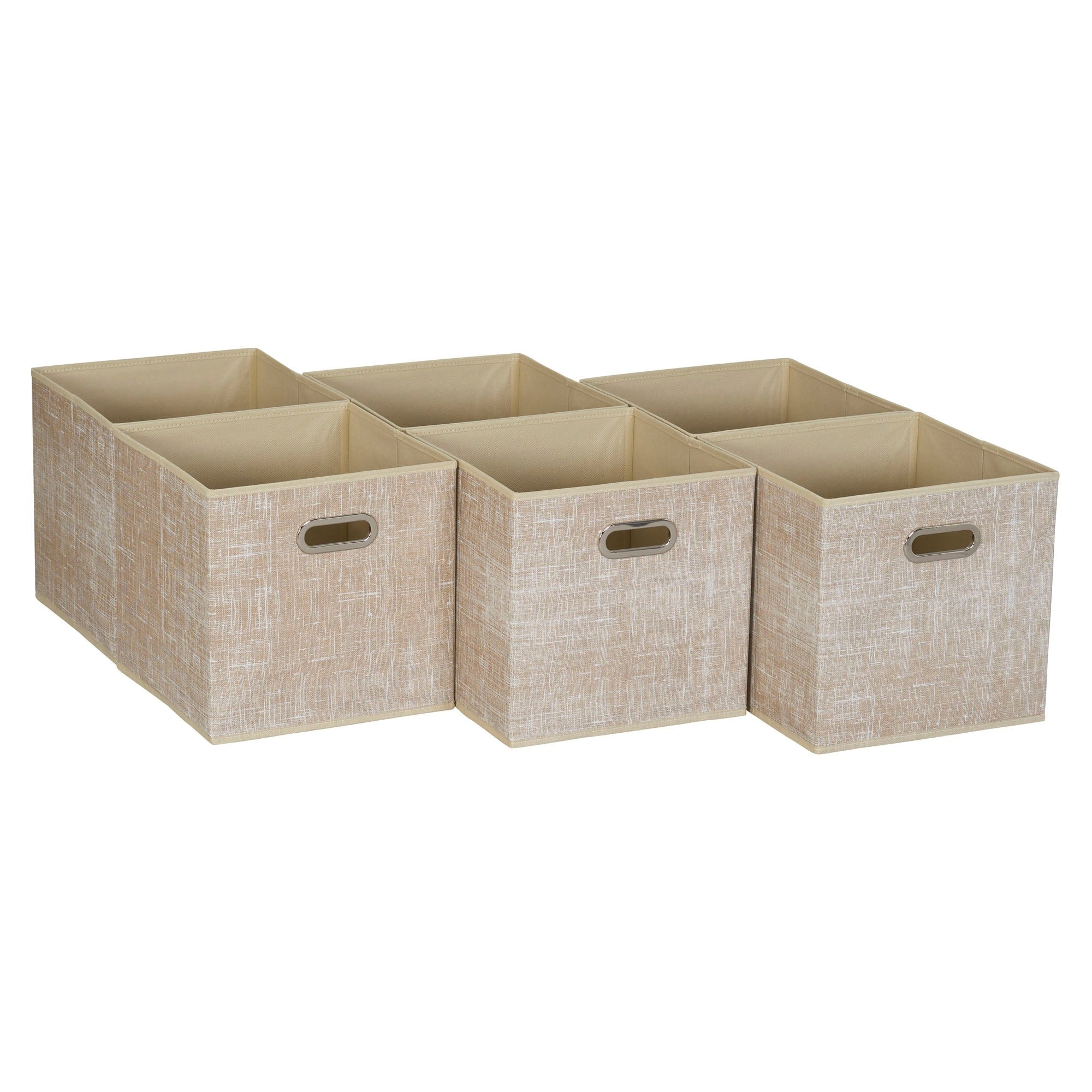 Household Essentials Open Fabric Cube Storage Bins, Set of 6