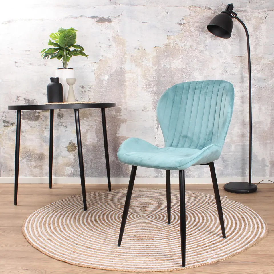 DS4U - Giulia eetkamerstoel velvet petrolblauw