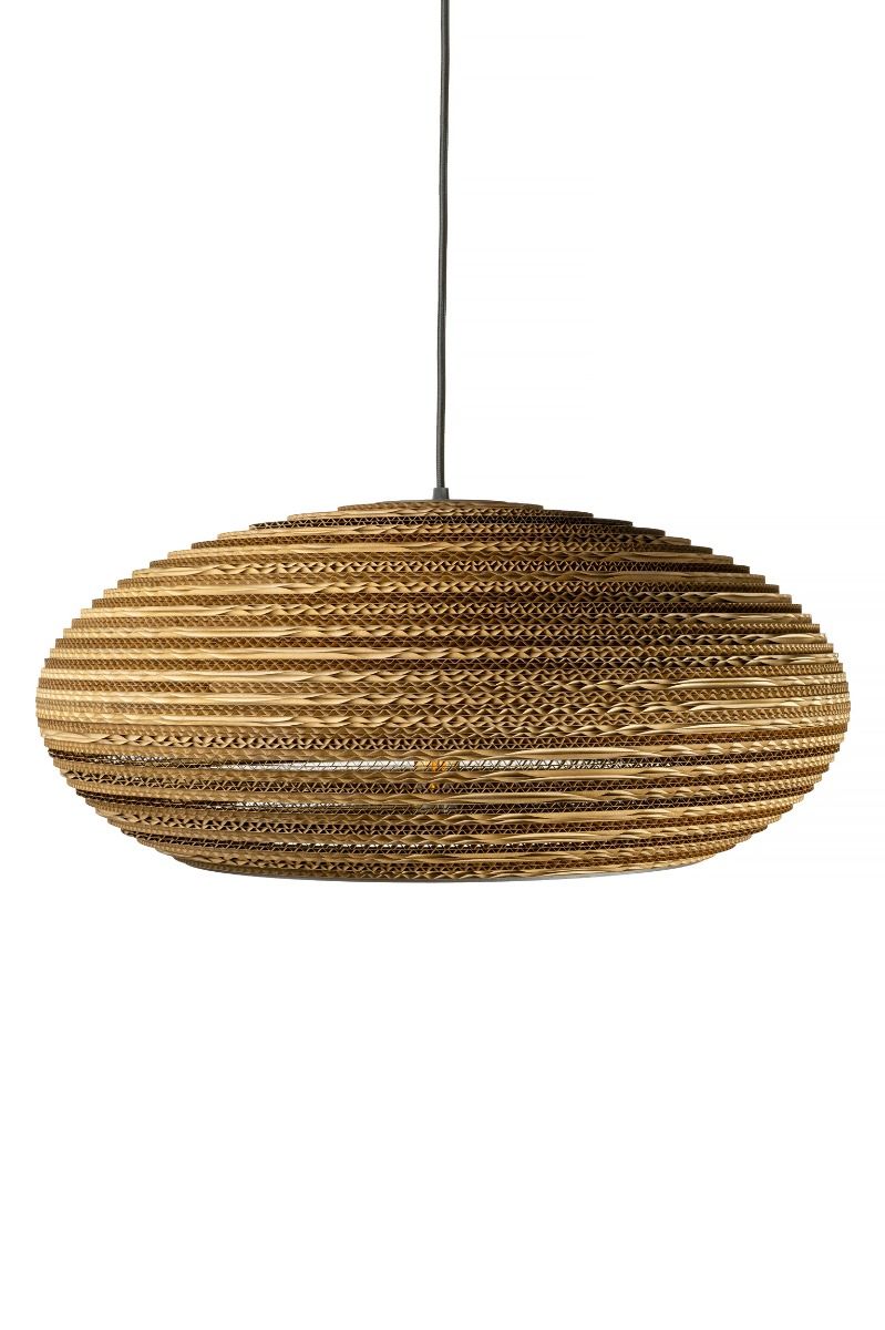 Owalna lampa wisząca z tektury - Stone 55