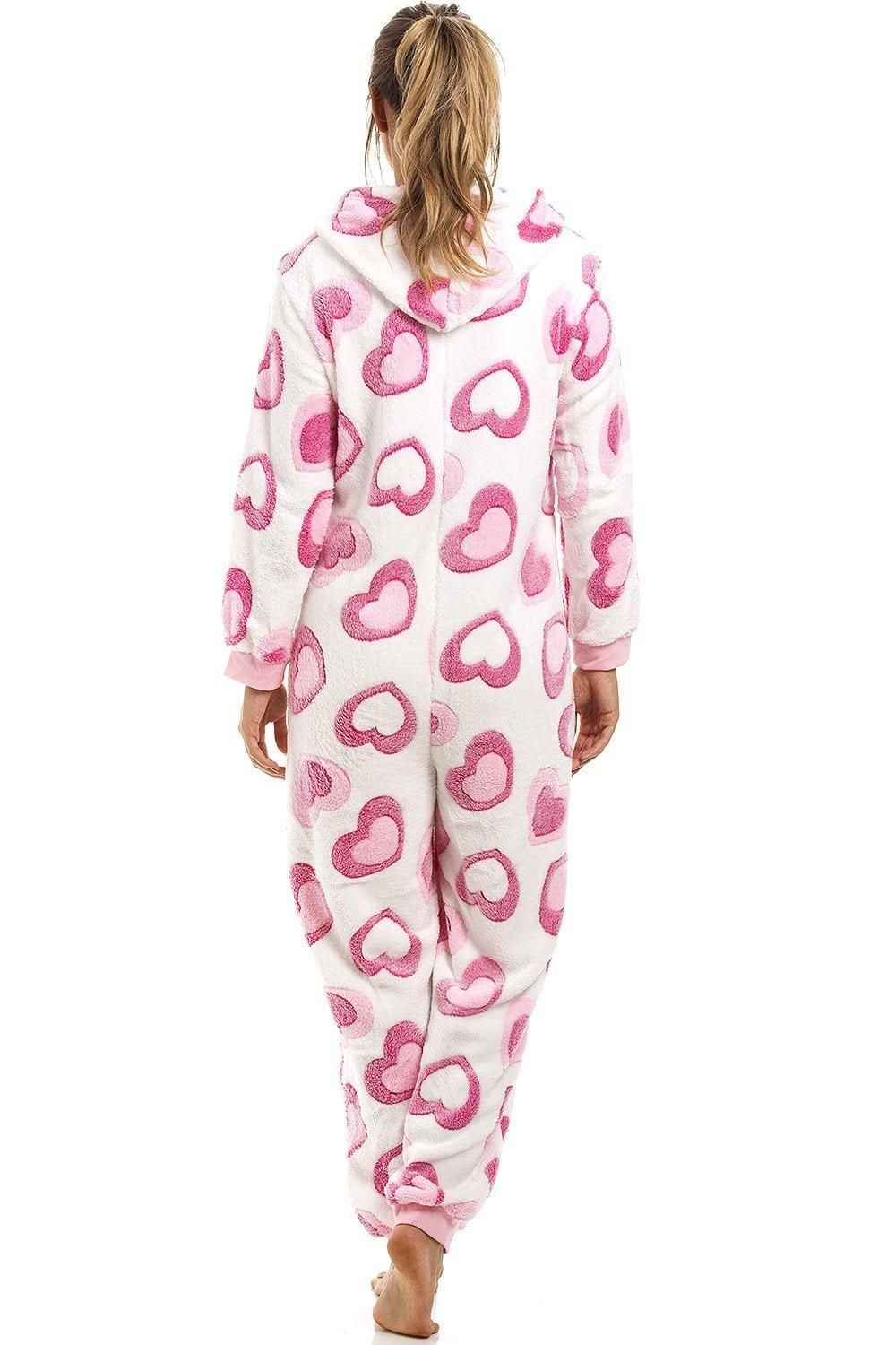 Camille Supersoft Fleece Heart Print Onesie
