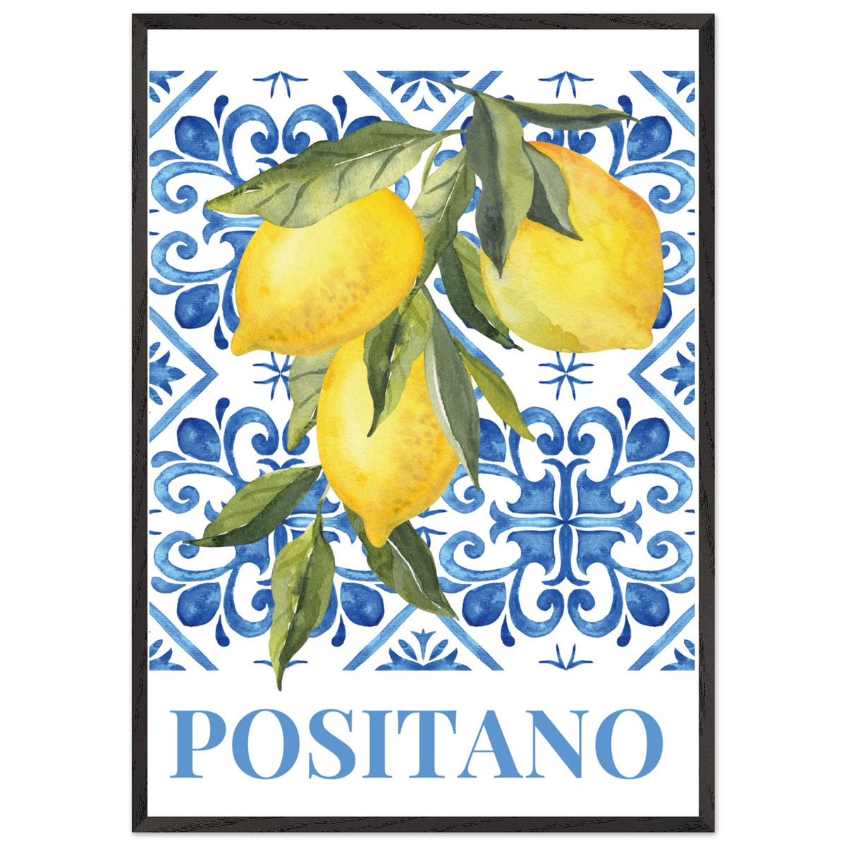 Artfulprints Poster met Lijst Fruits - Lemon tree in Positano  - 70x100 cm - Meerkleurig