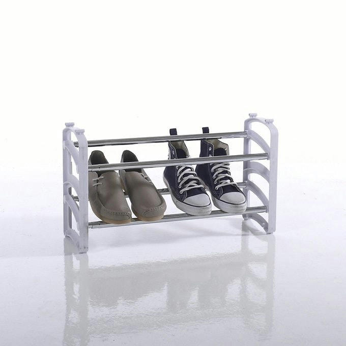 Range-chaussures extensible et empilable,2étagères