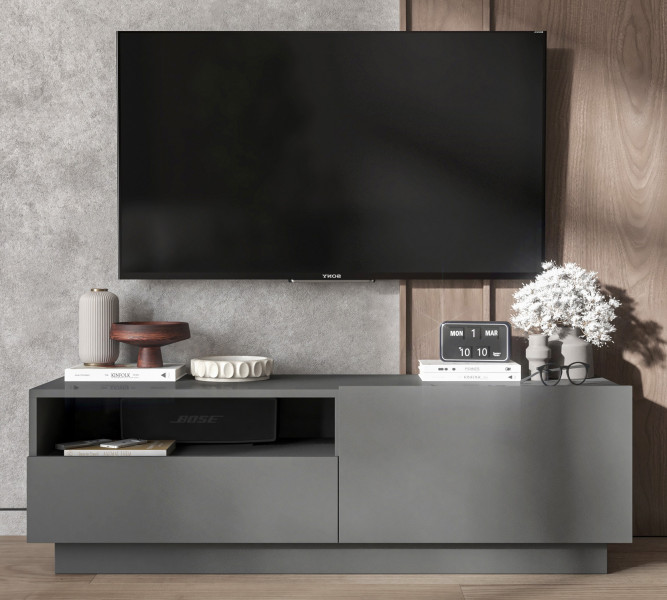 Szafka RTV komoda RTV Loft szuflada grafit MAT 120 cm