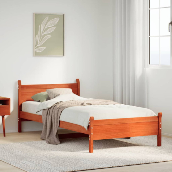 Łóżko Drewniane Rama Łóżka Sofa Brązowe Do Sypialni Pokoju 75x190 cm